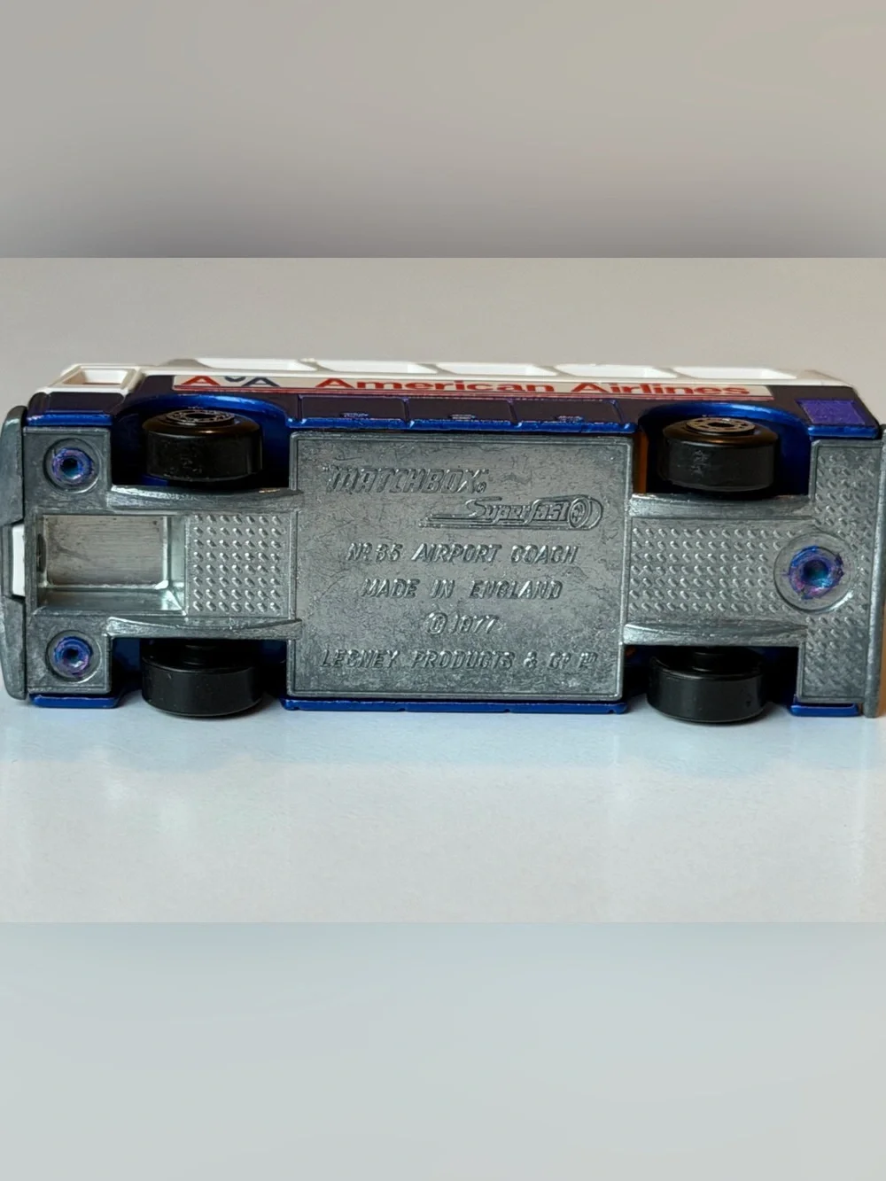 Vintage Matchbox Superfast No 65 Airport Coach Bus American Airlines 1977 Lesney